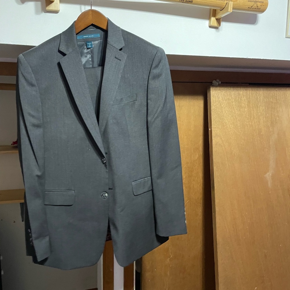 Perry Ellis Gray Modern Sport Coat Tailored Blazer